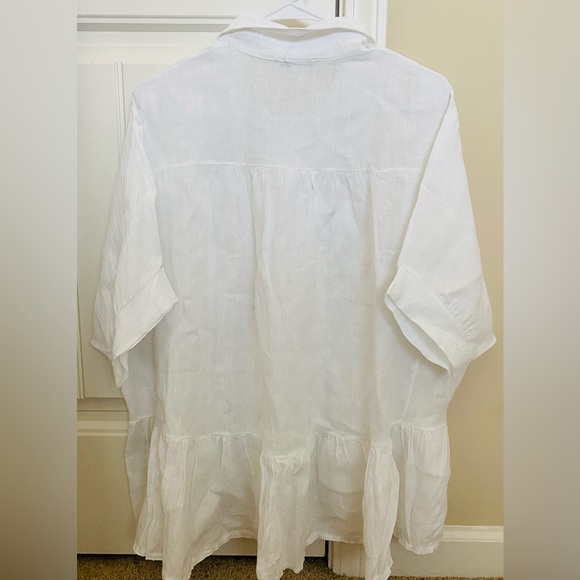 Baci, 100% Linen, Oversized Top, Large, White, Use. - Picture 7 of 9